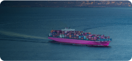 big shipping container in the ocean