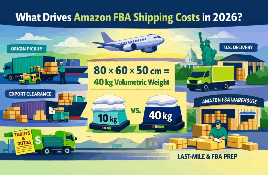 What drives shipping costs in Amazon FBA